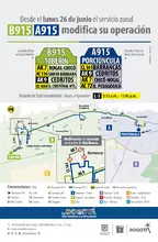 Ruta zonal B915 - A915 modifica su recorrido