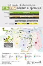 Ruta zonal B314 El Codito - K314 Fontib&oacute;n Refugio modifica su operaci&oacute;n