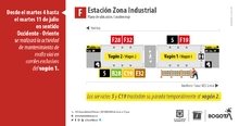 Estaci&oacute;n Zona Industrial tendr&aacute; modificaciones temporales