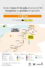 Servicio 3-14 Uval reorganiza sus paradas