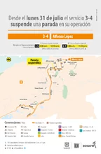 Servicio 3-4 Alfonso L&oacute;pez suspende una de su paradas