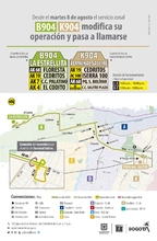 Servicio zonal B904 - K904 modifica su operaci&oacute;n y nombre