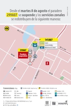 Paradero de la calle 6A se suspende