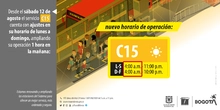 Servicio C15 Portal Tunal - Portal Suba modifica su horario de operaci&oacute;n