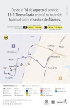 Ruta alimentadora 16-1 Tierra Grata retoma su recorrido habitual