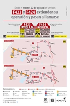 Rutas F423 y F424 extienden su operaci&oacute;n y cambian de nombre