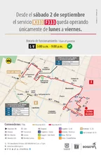 Servicio K333 - F333 modifica su horario de operaci&oacute;n