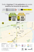 Servicio zonal B100 - C100 modifica su horario de operaci&oacute;n