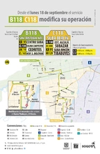 Ruta zonal B118 - C118 modifica su operaci&oacute;n
