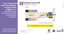 Vag&oacute;n 1 de la estaci&oacute;n Carrera 90 cerrar&aacute; temporalmente