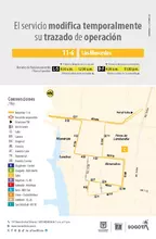 Servicio alimentador 11-6 Las Mercedes modifica temporalmente su trazado