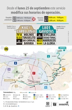 Ruta zonal K801 Capellan&iacute;a - L801 Gaviotas modifica su horario