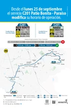 Ruta C201 modifica su horario de operaci&oacute;n