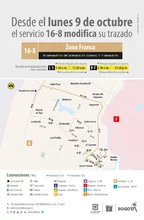 Servicio alimentador 16-8 Zona Franca modifica su trazado