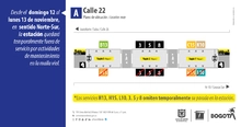 Cambios operacionales en la estaci&oacute;n Calle 22