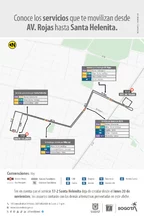 Conoce los servicios que te movilizan desde la avenida Rojas hasta Santa Helenita
