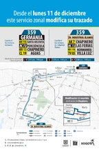 Ruta zonal 359 Germania - 359 Zona Industrial &Aacute;lamos modifica su operaci&oacute;n