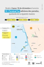 Ruta alimentadora 10-5 Terminal adiciona dos paradas a su recorrido