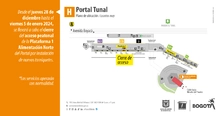 Cierre de acceso peatonal en la Plataforma 1 del Portal Tunal