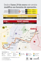 Cambios de horarios de operaci&oacute;n de las rutas C154 - F154