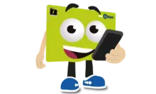 Tarjeta tullave con un celular