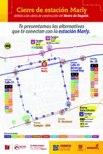 Por cierre de la estaci&oacute;n Marly, TransMilenio implementa ruta circular y presenta alternativas de viaje