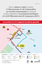 Servicios alimentadores 9-1, 9-2 y 9-5 del Portal Am&eacute;ricas tendr&aacute;n desv&iacute;os