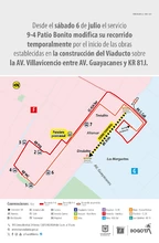 Servicios alimentadores 9-1, 9-2 y 9-5 del Portal Am&eacute;ricas tendr&aacute;n desv&iacute;os