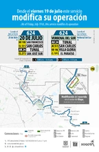 Servicio zonal, 624 20 de Julio - Verbenal del Sur, modifica su operaci&oacute;n