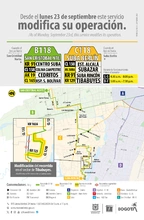 Servicio zonal B118 - C118 modifica su operaci&oacute;n en Tibabuyes