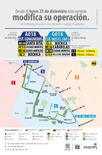 Servicio TransMiZonal A018 - G018 modifica su operaci&oacute;n