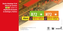 Cambio de horarios B72 - H72