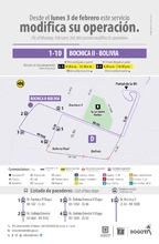 Servicios 1-6 Bolivia Oriental y 1-10 Bochica - Bolivia ll modifican su operaci&oacute;n