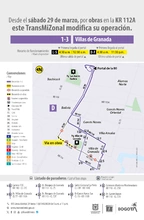 Servicio TransMiZonal 1-3 Villas de Granada cambia su recorrido