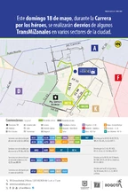 Desv&iacute;os en rutas de TransMiZonal del transporte p&uacute;blico por carrera atl&eacute;tica