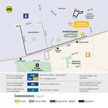 Desvi&oacute; de cuatro rutas TransMiZonales por partido de f&uacute;tbol entre Santa Fe y Millonarios