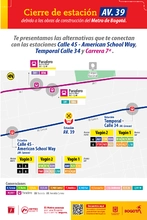 TransMilenio presenta 50 rutas alternativas debido al cierre de la estaci&oacute;n Avenida 39