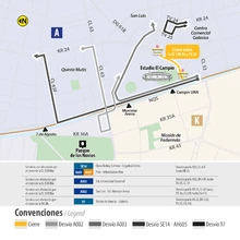 Desv&iacute;os TransMiZonales por partido entre Santa Fe y Envigado