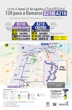 Servicio TransMiZonal 128 cambia de nombre y modifica su recorrido