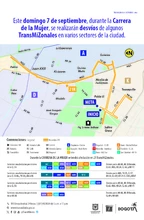 Desv&iacute;os de rutas zonales por Carrera de la Mujer