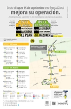 Servicio TransMiZonal C913 - B913 modifica su recorrido en Mazur&eacute;n