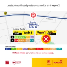 Por avance de las obras del Metro, el acceso sur de la estaci&oacute;n Temporal Calle 34 tendr&aacute; cierres