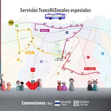 Mapa de rutas TransMiZonales especiales para el concierto de Imagine Dragons