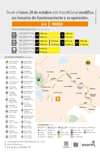 los servicios TransMiZonales 6-4 Para&iacute;so, 6-6 Juan Jos&eacute; Rond&oacute;n, 6-8 Vista Hermosa y 6-9 Arborizadora Alta modifican su horario de operaci&oacute;n