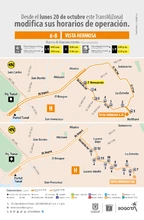 los servicios TransMiZonales 6-4 Para&iacute;so, 6-6 Juan Jos&eacute; Rond&oacute;n, 6-8 Vista Hermosa y 6-9 Arborizadora Alta modifican su horario de operaci&oacute;n