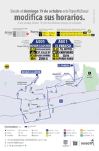 Desde el 19 de octubre, el servicio TransMiZonal A001 Bosque Calder&oacute;n - El Para&iacute;so,  modifica sus horarios los domingos y festivos, teniendo despachos fijos por hora