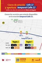 TransMilenio habilita estaci&oacute;n temporal Calle 22 en la troncal Caracas por obras del Metro