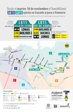 Servicio TransMiZonal L815 recorta su recorrido y cambia de nombre