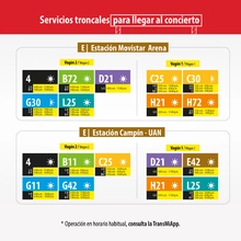TransMi ofrece 13 servicios troncales en sus horarios habituales en las estaciones Movistar Arena y Camp&iacute;n &ndash; UAN, en la troncal NQS Central.
