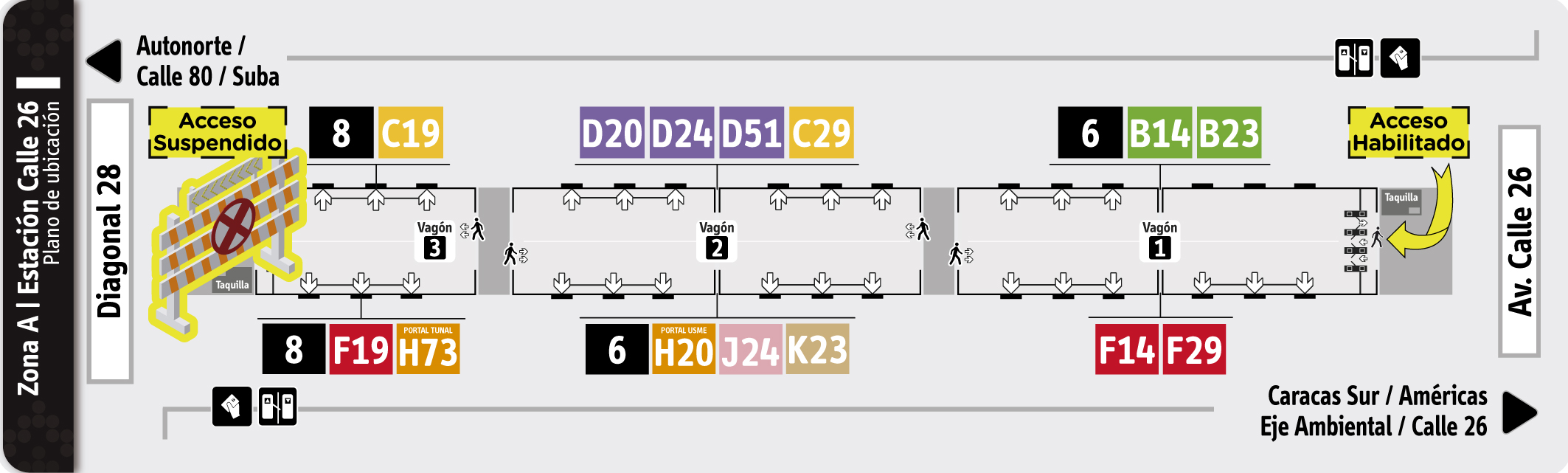 Plano de estación Calle 26